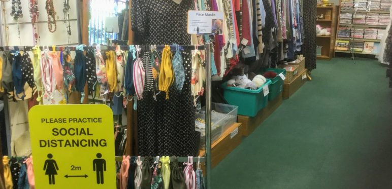 Entrance of Shop 5 showing Social Distancing Sign